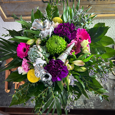 Multifarvet nytårsbuket