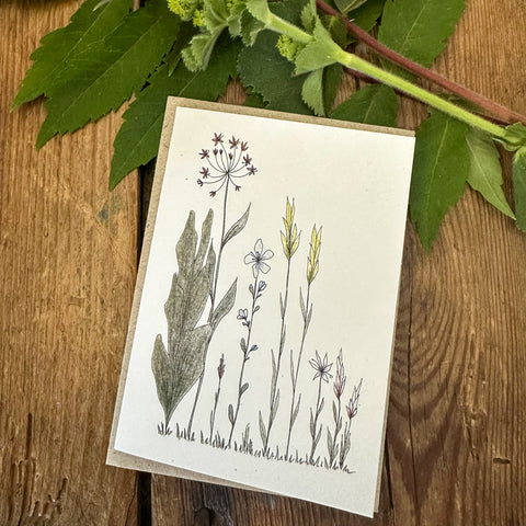 Kort med blomstermotiv