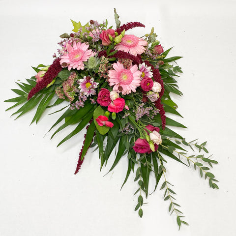 Mini båredekoration - med Gerbera og roser